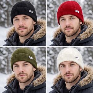 Neff Beanie Collection in Black, Red, Olive, and White